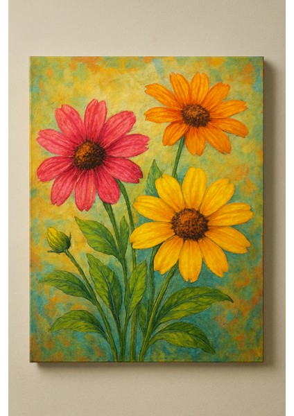 25X35 Resimli Tuval Boyama Seti- 6 Renk Akrilik Boya ve 2 Fırça Adet Fırça Model-18 modelleri