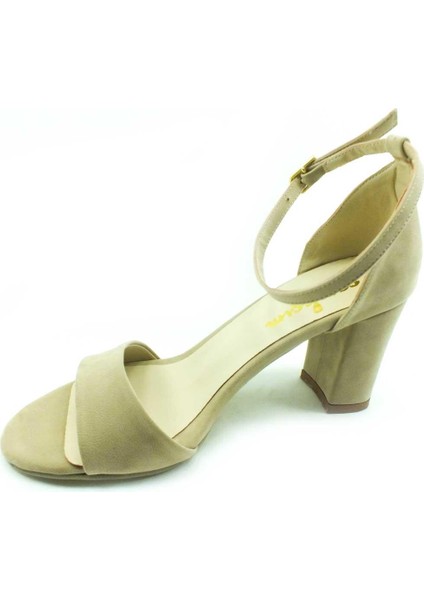 Tek Bantlı Topuklu Kadın Ayakkabı Ten-Süet 61 08 fiyatları