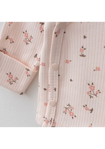 Yenidoğan Kız Bebek Zıbın Seti Çiçek Desenli Pembe Yenidoğan Kruvaze Takım modelleri