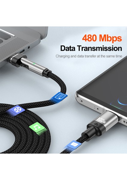 1 M Usb-C-Tip C/ip 2'si 1 Arada Pd 100W/27W 180 Derece Dönüşlü Manyetik Şarj Kablosu (Yurt Dışından) indirimleri