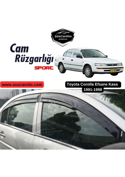 Toyota Corolla AE101 Efsane Kasa 1991-1998 Uyumlu Mugen Cam Rüzgarlığı Seti Piano Black 4'lü Ithal