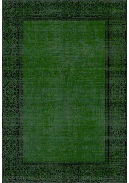 Loca 3103 Yeşil Eskitme Desenli Makine Halısı