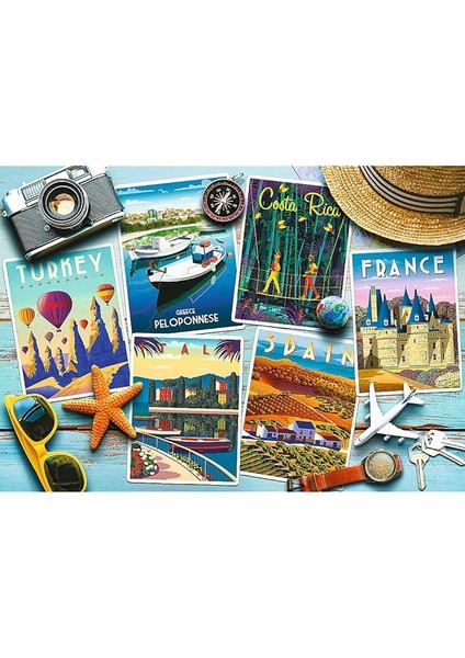 10714 Yapboz 1000 Element Kolaj Seyahat Modern Yaratıcı Türkiye Yunanistan Ispanya Italya Fra fiyatları