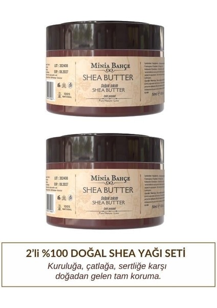 Soğuk Sıkım Shea Butter (Karite) Yağı %100 Doğal & Saf 50 Ml, 2 Adet