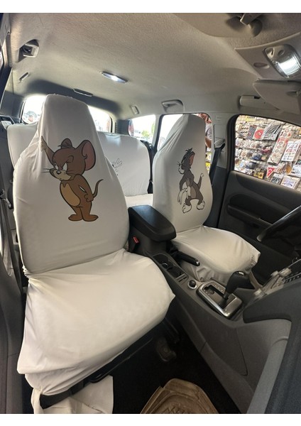 Tom ve Jerry Oto Servis Kılıfı Beyaz modelleri