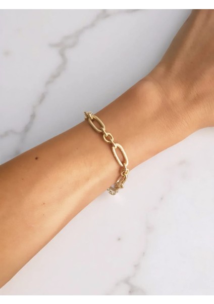 Xuping Çelik 14K Altın Kaplama Gold Bileklik