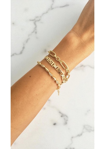 Xuping Çelik 14K Altın Kaplama Gold Bileklik modelleri