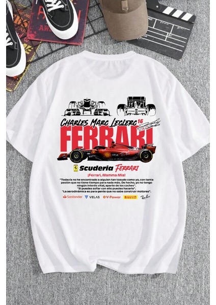 Ferrari Baskılı Beyaz T-Shirt fiyatları