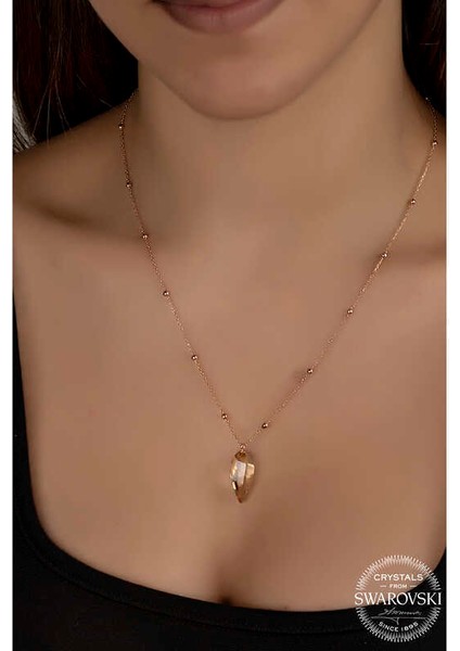 Crystal Taşlı Rose Top Zincir Gümüş Kadın Kolye fiyatları