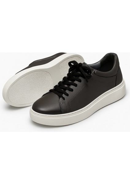 GR0269 Hakiki Deri Antrasit Renk Eva Taban Günlük Erkek Sneaker Ayakkabı fırsatları
