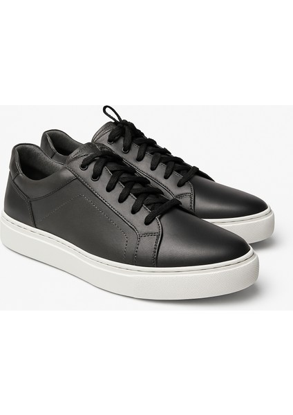 GR0269 Hakiki Deri Antrasit Renk Eva Taban Günlük Erkek Sneaker Ayakkabı indirimleri