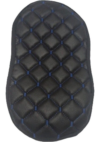 Kol Dayama Örtüsü Oval Siyah Deri Mavi Desen