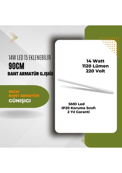 90CM Günışığı 14W Noas LED T5 Eklenebilir 90CM Bant Armatür G.ışığı YL97-1401 Noas fiyatları