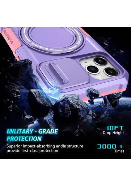 iPhone 11 Pro Kılıf Magsafe Pc+Tpu Kamera Koruma Telefon Kılıfı ile Uyumlu-Pembe/mor (Yurt Dışından) indirimleri