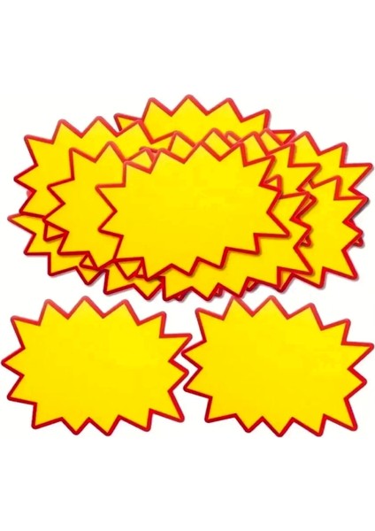 Sarı Yıldız Karton Etiketi 9X12 cm 50 Adet Mağaza Bakkal ve Süpermarket Boş Yıldız Etiketi modelleri