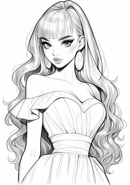 Anime Güzel Kızlar Boyama Kitabı (100 Süper Boyama) modelleri