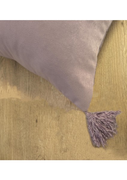 2'li Çift Taraflı Püsküllü Kırlent Kılıfı Lila indirimleri