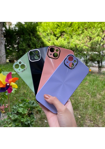 iPhone 13 Pro Max Pembe Prizma Desenli Cam Görünümlü Kılıf