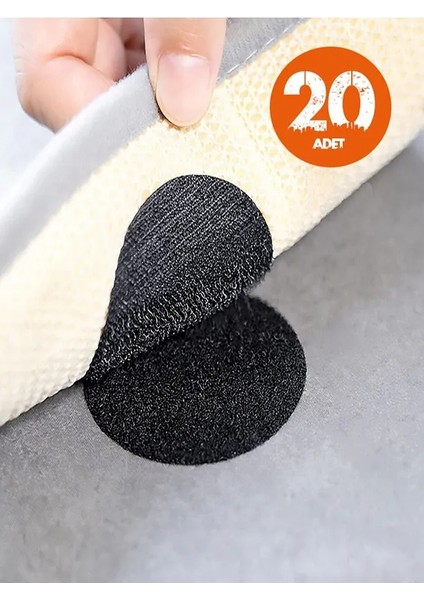 20 Adet Halı Kilim Koltuk Örtüsü Kaydırmaz Sabitleyici Cırt Yıkanabilir Kendinden Yapışkanlı Cırt