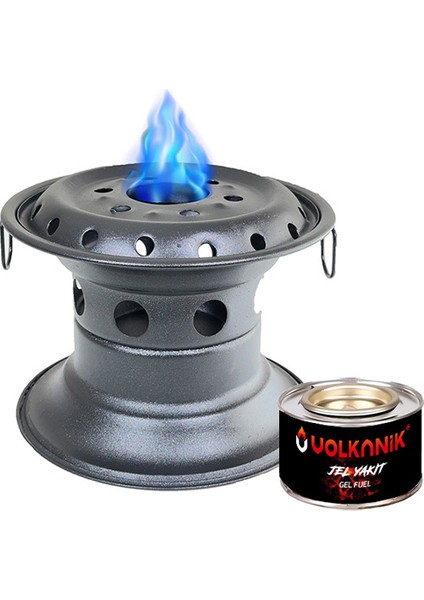 Büyük Boy Osmanlı Ocağı + Volkanik 500ML Jel Yakıt + 200ML Teneke Yakıt