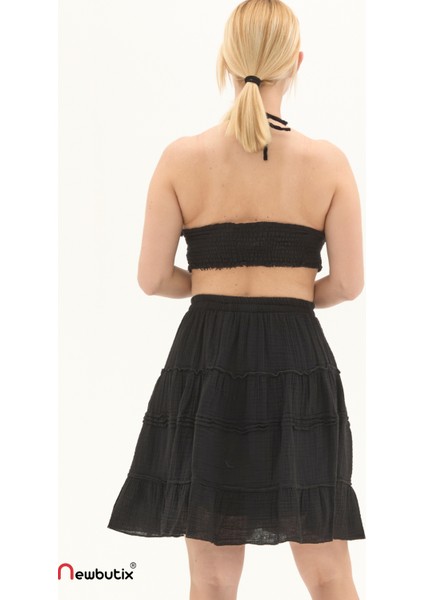 Siyah Müslin Kısa Yazlık Etek fırsatları