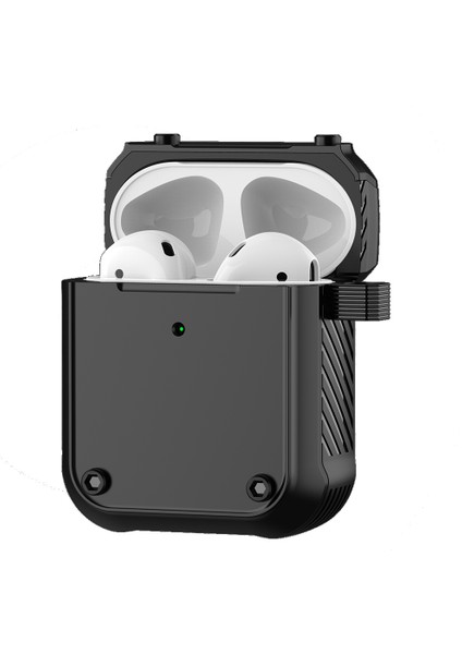 Apple Airpods Için Şarj KUTULU(2016)/(2019)/KABLOSUZ Şarj Kutulu AIRPODS(2019)ÇIFT Renkli Pc+Tpu Kulaklık Kutusu Karabinalı Düşmeyi Önleyici Kapak-Siyah (Yurt Dışından) fiyatları