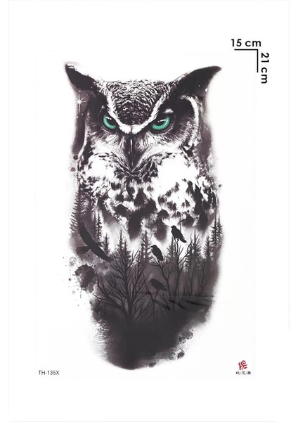 Baykuş Geçici Dövme Tattoo