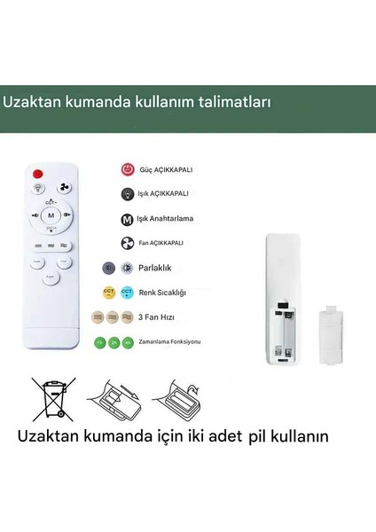 Modern Dekoratif LED Işıklı Tavan Vantilatörü | Süper Sessiz Motor | Uzaktan Kumandalı 3 Kademe Hız fiyatları