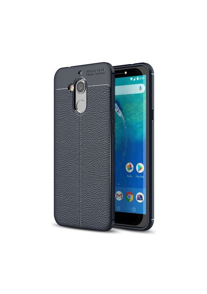 General Mobile Gm 8 Go Kılıf Deri Görünümlü Yüksek Kaliteli Premium Silikon Kapak Rcv/niss