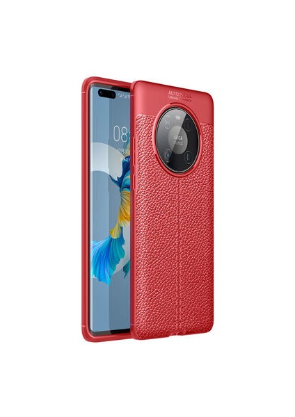 Huawei Mate 40 Pro Kılıf Deri Görünümlü Yüksek Kaliteli Premium Silikon Kapak Rcv/niss