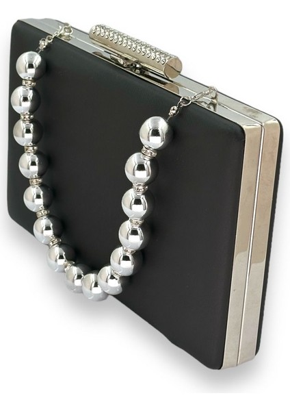 Siyah Renk Çizilmeyen El Izi Yapmayan Mat Saten Inci Saplı Abiye Çanta Gece Çantası Portföy Clutch fiyatları