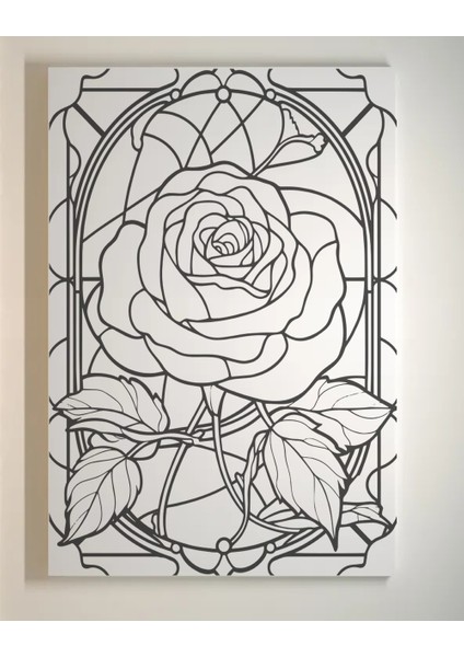 Elmas Model Çiçek Boyama Seti. 25X35 cm Ebatlarında. Uv Baskı 6 Ana Renk Boya ve 2 Adet Fırça indirimleri