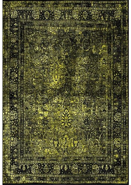 Loca 3112 Sarı Eskitme Desenli Makine Halısı