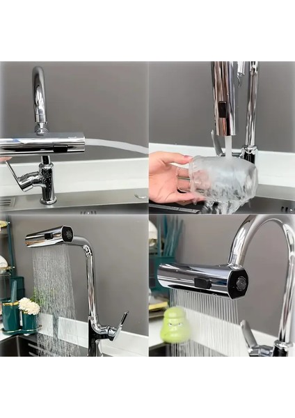 3 Modlu Evrensel Şelale Musluk Başlığı – 360° Döner, Su Tasarruflu, Çok Amaçlı Aparat fiyatları