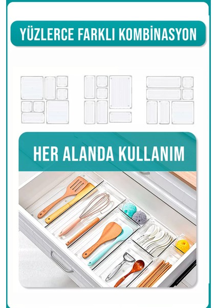25'li Modüler Çekmece Düzenleyici Organizer Çok Amaçlı Makyaj Kırtasiye Mutfak Banyo Düzenleyici modelleri