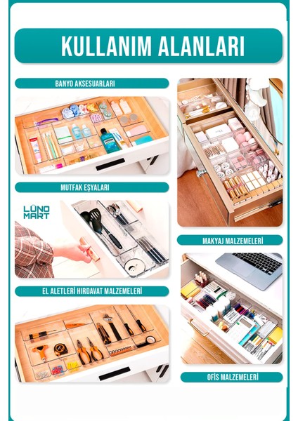 25'li Modüler Çekmece Düzenleyici Organizer Çok Amaçlı Makyaj Kırtasiye Mutfak Banyo Düzenleyici indirimleri