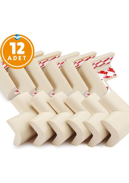 12 Adet Köşe Koruyucu Yastık Saf Kauçuk Masa Sehpa Kenar Köşe Koruyucu Çocuk Bebek Emniyet Koruma