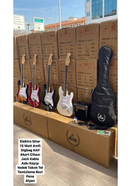 Elektro Gitar Sss Manyetik Elektro Gitar Seti Amfi Dahil