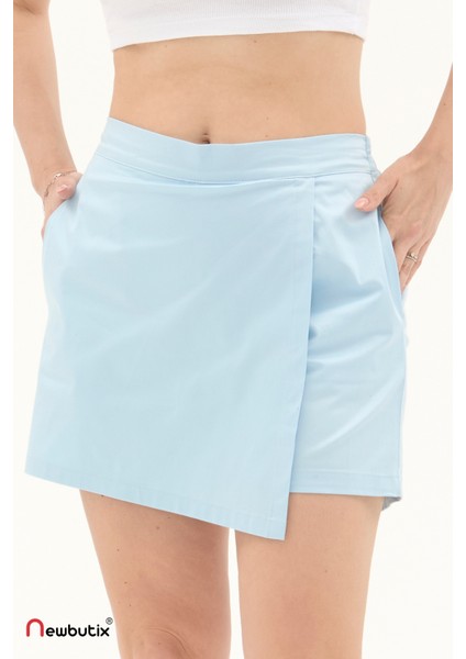 Buz Mavi Gabardin Yazlık Şort Etek fiyatları