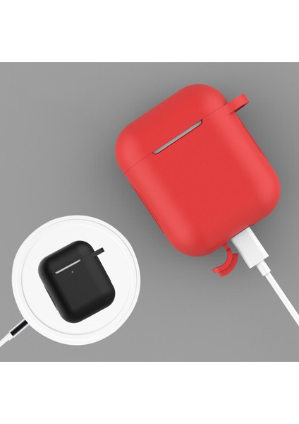 Apple Airpods Için Şarj KUTULU(2016)/(2019)/AIRPODS ve Kablosuz Şarj KUTULU(2019)KARABINALI Silikon Kılıf Kulaklık Kapağı-Kırmızı (Yurt Dışından) fiyatları