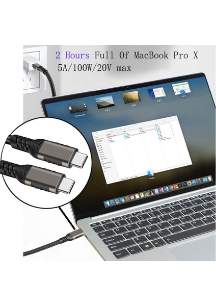 iPhone 15 Serisi Için 3m MacBook Tablet Cep Telefonu Için Usb3.2 Gen2 4K/60Hz Pd 100W Hızlı Şarj Kablosu Tip-C-Tip-C 20GBPS Veri Kablosu (Yurt Dışından) fiyatları