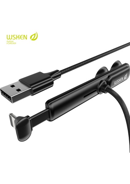 Gaming2 Lightning 8pin Veri Şarj KABLOSU/2M/270 Derece L ŞEKLINDE/2,1A-SIYAH (Yurt Dışından)