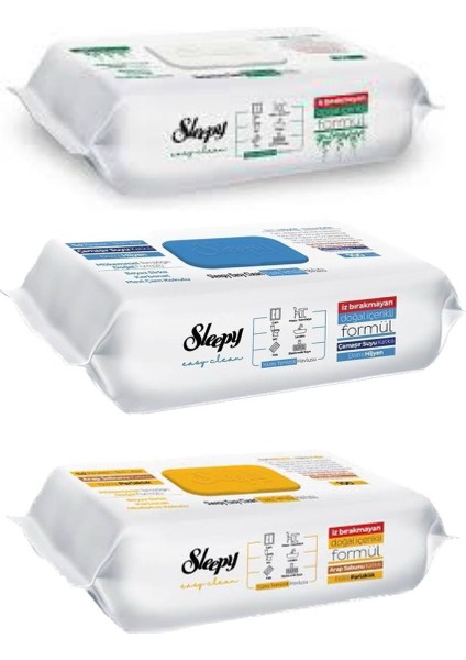 easy Clean Beyaz Sabun Katkılı+Çamaşır Suyu Katkılı+Arap Sabunu Katkılı 3X100 (300 Yaprak)