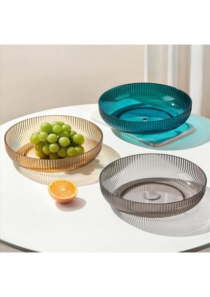 1 Adet Gri Plastik 28 cm Sunum Kase Meyvelik Salata Tabağı Masaüstü Sunumluk Servis Meyve Kasesi