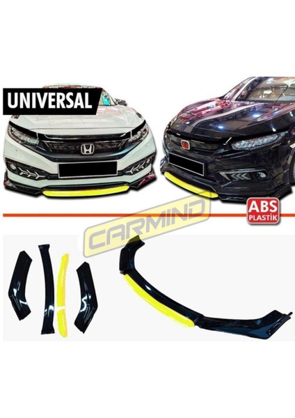 Honda Civic Fc5 Ön Tampon Lip 4 Parça Sarı Detay