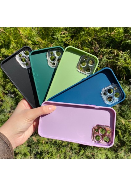 iPhone 12 Pro Max Koyu Yeşil Metal Kamera Korumalı Silikon Kılıf fiyatları