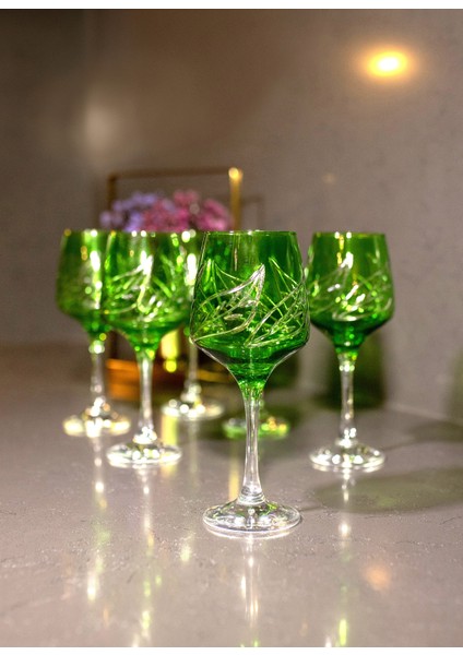 37 Parça 12 Kişilik Yaprak El Dekor Kristal Kesme Renkli Cam Su Takımı fiyatları