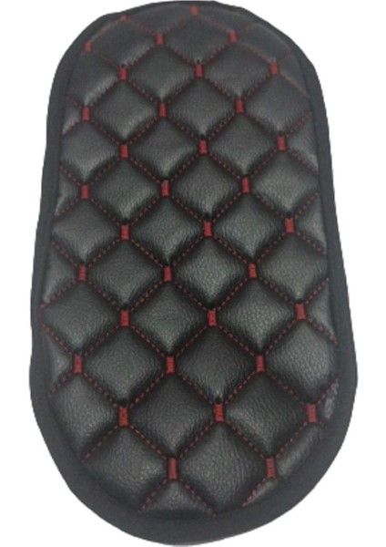 Kol Dayama Örtüsü Oval Siyah Deri Kırmızı Desen