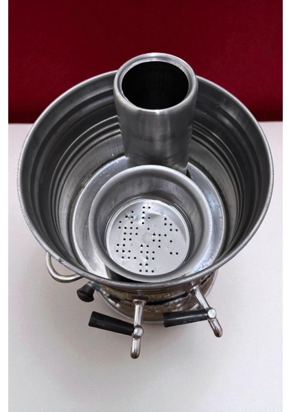 Çift Musluklu Paslanmaz Kömürlü Odunlu Semaver 3,5 Lt modelleri