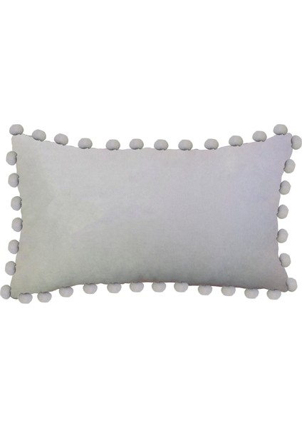 2'li Kadife Dokulu Ponponlu Kırlent Kılıfı Açık Gri fiyatları